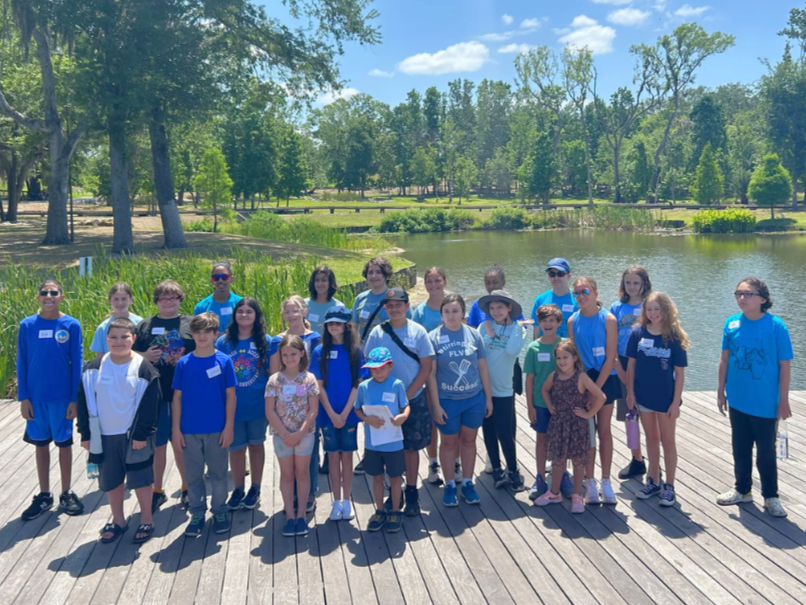 FLVS Flex geography club students take time for a photo at Bonnet Springs Park